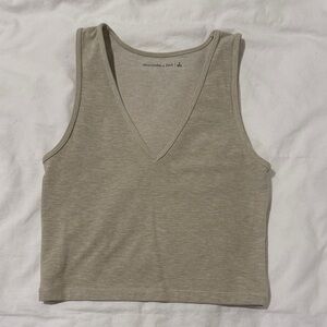 Abercrombie & Fitch Women's Beige V-Neck Tank Top